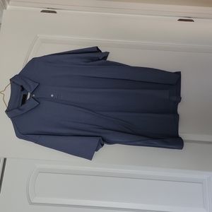 Perry Ellis thin rib short sleeve polo shirt, steel blue color, XXL